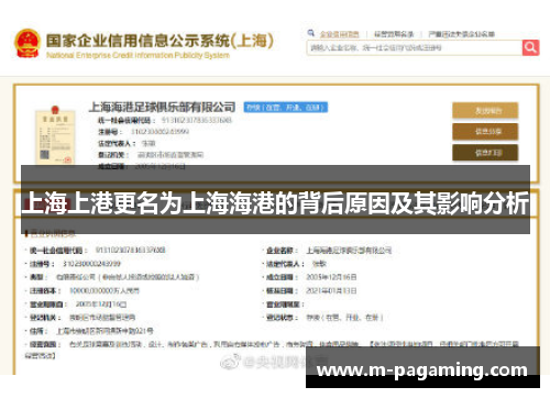 上海上港更名为上海海港的背后原因及其影响分析